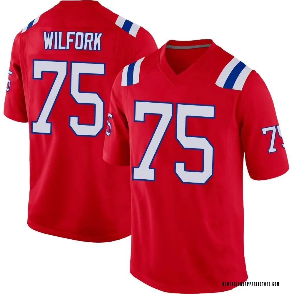 Vince Wilfork Men's Game Red New England Patriots Alternate Jersey