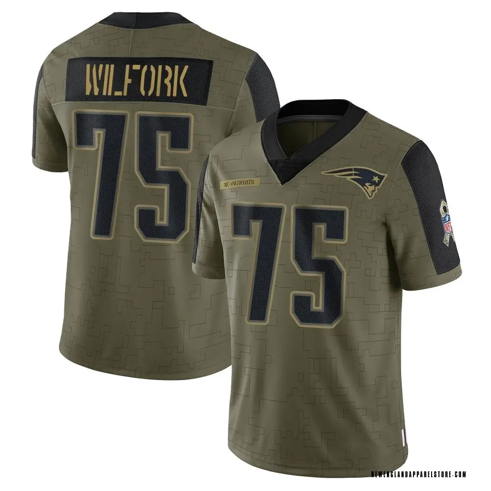 Vince Wilfork Men's Limited Olive New England Patriots 2021 Salute To Service Jersey