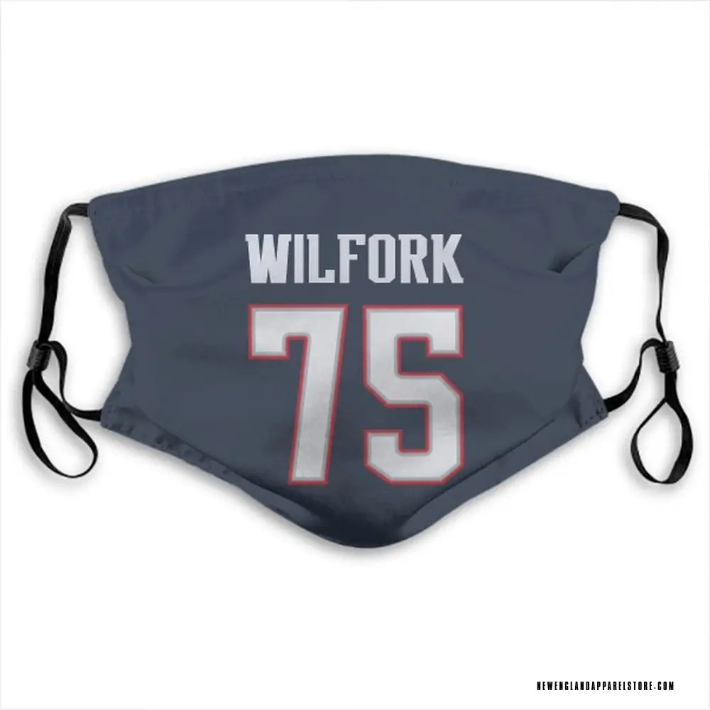 Vince Wilfork Name & Number Navy New England Patriots Face Mask