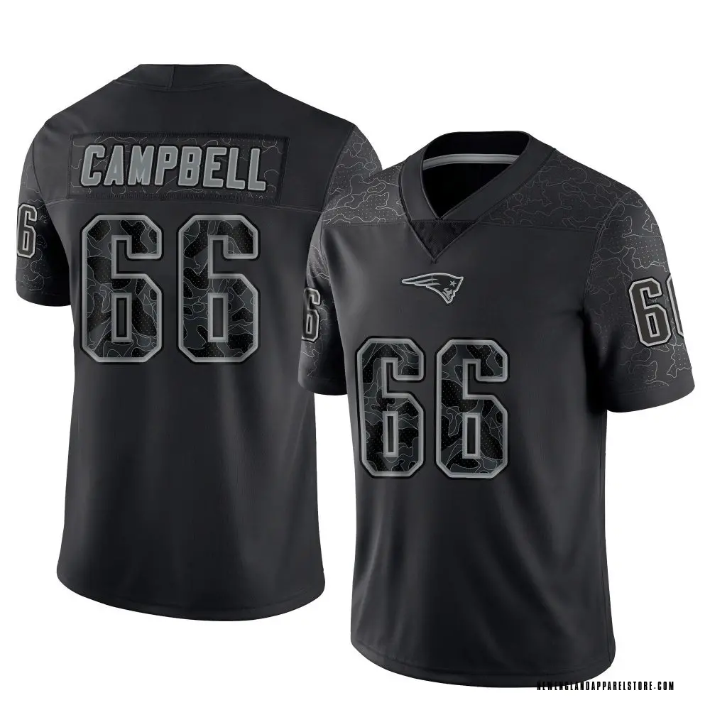 Will Campbell Men's Limited Black New England Patriots Reflective Jersey