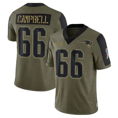 Will Campbell Men's Limited Olive New England Patriots 2021 Salute To Service Jersey