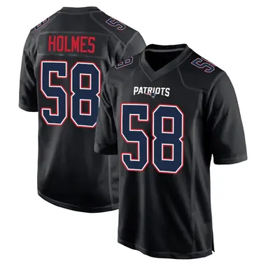 Xavier Holmes Men's Game Black New England Patriots Carbon Fashion Jersey