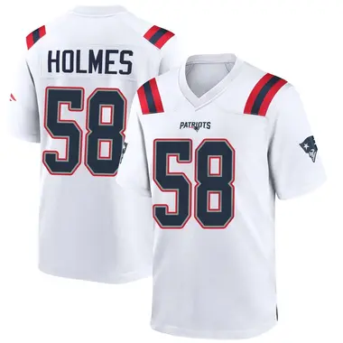 Xavier Holmes Men's Game White New England Patriots Jersey