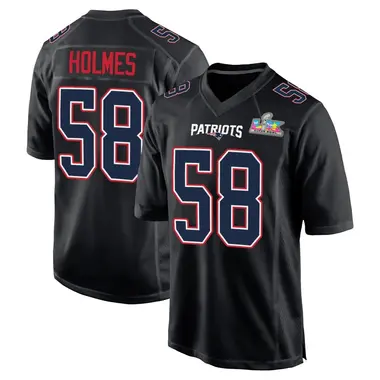 Xavier Holmes Youth Game Black New England Patriots Carbon Fashion Super Bowl LX Patch Jersey