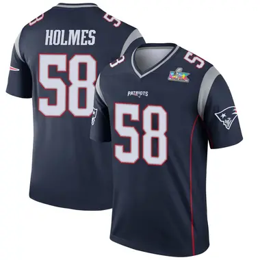 Xavier Holmes Youth Legend Navy New England Patriots Super Bowl LX Patch Jersey