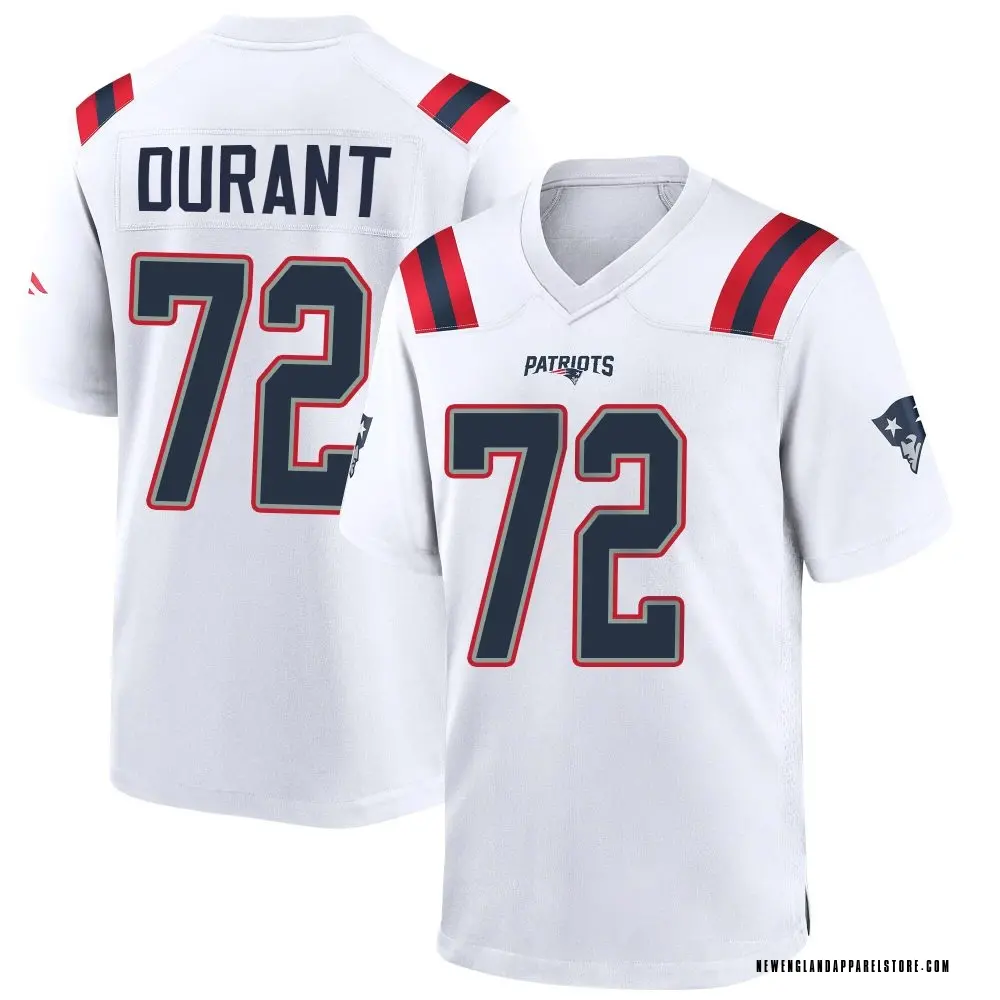 Yasir Durant Men's Game White New England Patriots Jersey