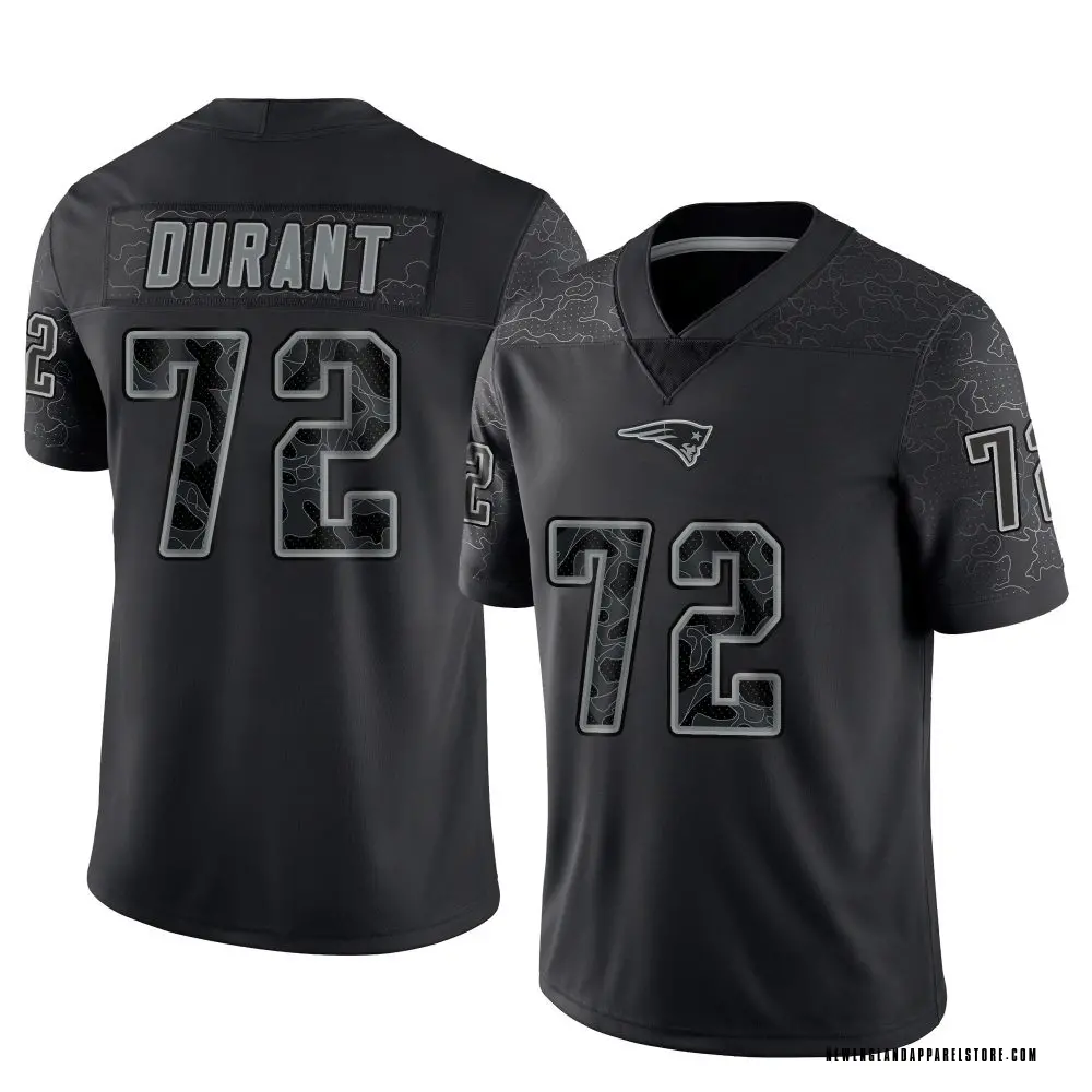 Yasir Durant Men's Limited Black New England Patriots Reflective Jersey