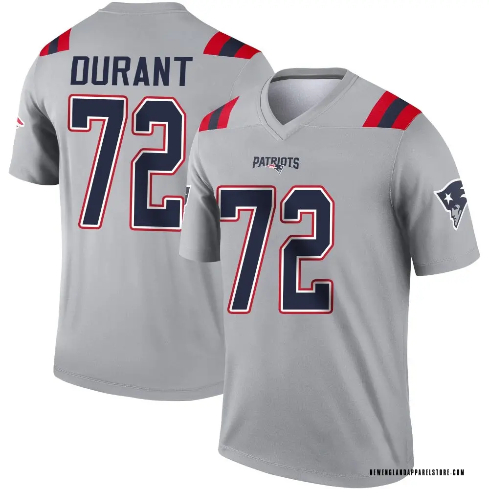 Yasir Durant Youth Legend Gray New England Patriots Inverted Jersey